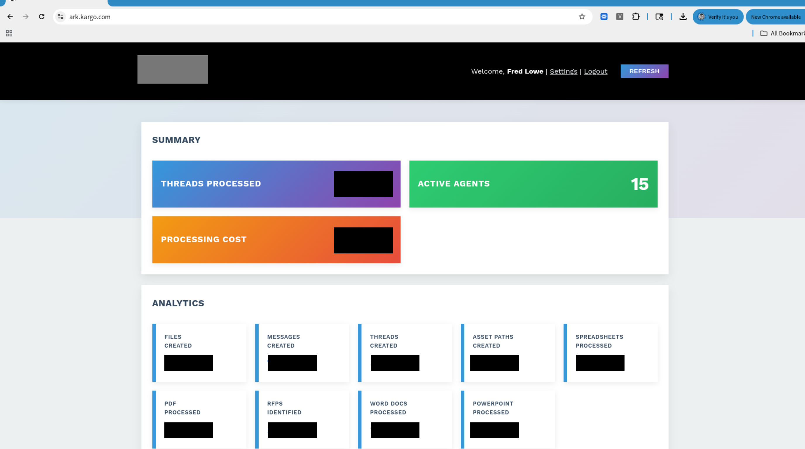 Agent management dashboard for RFP automation system